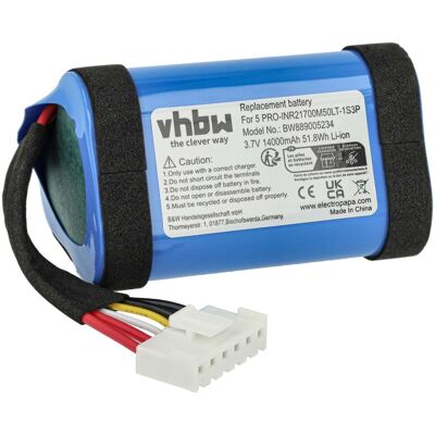 Batería vhbw JBL GSP-1S3P-CH4A - 1400mAh, 3.7V, Azul Batería vhbw JBL GSP-1S3P-CH4A - 1400mAh, 3.7V, Azul