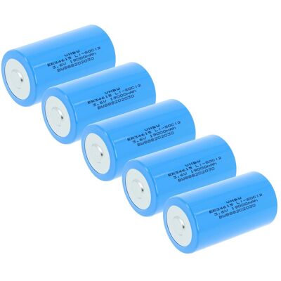 Vhbw 5x Batería Celda Redonda Litio Er34615 - Batería Primaria (19000 Mah, 3,6 V, Li-socl2) Vhbw 5x Batería Celda Redonda Litio Er34615 - Batería Primaria (19000 Mah, 3,6 V, Li-socl2)