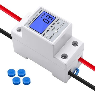 OEM Medidor De Electricidad Digital Lcd, Monofásico, 2 Polos, 5 (80) A, 230 V Ca, Montaje En Riel Din, 2p, Medidor De Kwh Preciso Para Corriente Alterna. OEM Medidor De Electricidad Digital Lcd, Monofásico, 2 Polos, 5 (80) A, 230 V Ca, Montaje En Riel Din, 2p, Medidor De Kwh Preciso Para Corriente Alterna.