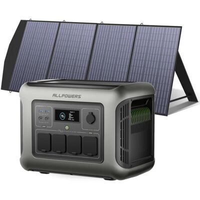 R1500 Lite Estación De Energía Portátil Con 200w Panel Solar, 1056wh Lifepo4 Batería, 4 Tomas Ac De 1600w (3200w Pico), Generador Solar Para Camping, Viajes, Emergencia, Corte De Energía - Allpowers R1500 Lite Estación De Energía Portátil Con 200w Panel Solar, 1056wh Lifepo4 Batería, 4 Tomas Ac De 1600w (3200w Pico), Generador Solar Para Camping, Viajes, Emergencia, Corte De Energía - Allpowers