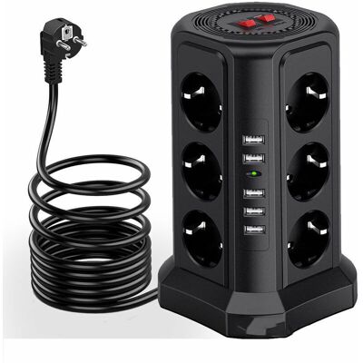 OEM Regleta Con 12 Tomas De Corriente Y 5 Puertos Usb – Protección Contra Sobretensiones De 1500 J – Cable Para Pc Ignífugo De 2 M – Interruptores Independientes -crezuo OEM Regleta Con 12 Tomas De Corriente Y 5 Puertos Usb – Protección Contra Sobretensiones De 1500 J – Cable Para Pc Ignífugo De 2 M – Interruptores Independientes -crezuo