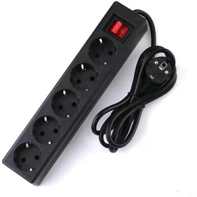OEM Regleta De 5 Tomas Con Interruptor Iluminado (cable De 1,5 M) - Negra - Crezuo OEM Regleta De 5 Tomas Con Interruptor Iluminado (cable De 1,5 M) - Negra - Crezuo