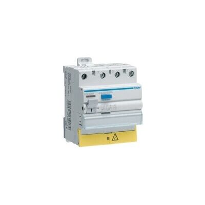 Hager CDC863F - Interruptor diferencial 3P+N 63A 30mA tipo AC - Bornes desplazados Hager CDC863F - Interruptor diferencial 3P+N 63A 30mA tipo AC - Bornes desplazados