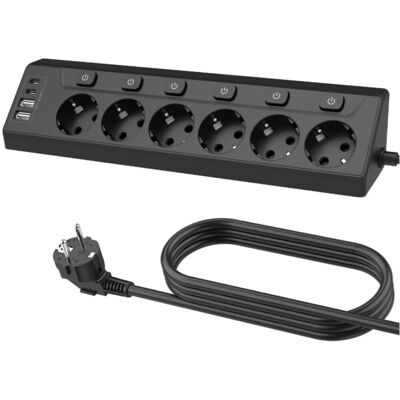 OEM Enchufe De Esquina Con Puertos Usb, 6 Tomas De Corriente, Enchufe De Escritorio Con Interruptor, Regleta Multifuncional, 2 Puertos Usb Y 2 Puertos Tipo-c, 10 En 1, Negro. OEM Enchufe De Esquina Con Puertos Usb, 6 Tomas De Corriente, Enchufe De Escritorio Con Interruptor, Regleta Multifuncional, 2 Puertos Usb Y 2 Puertos Tipo-c, 10 En 1, Negro.