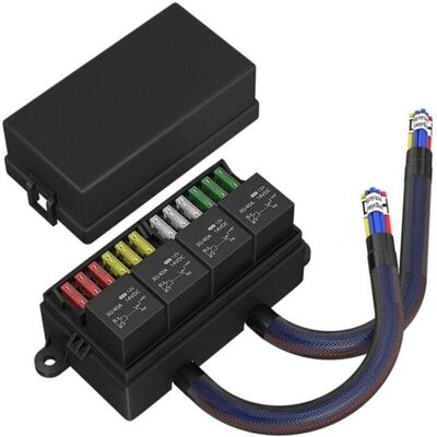OEM Caja De Fusibles Y Relés Precableada De 12 V Con 4 Atc/ato Sellados Para Automóviles -crezuo OEM Caja De Fusibles Y Relés Precableada De 12 V Con 4 Atc/ato Sellados Para Automóviles -crezuo