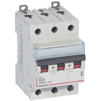 Disjoncteur Dx³6000 10ka Arrivée Haute Et Départ Bas À Vis 3p 400v - 20a - Courbe B - 3 Modules - Legrand Disjoncteur Dx³6000 10ka Arrivée Haute Et Départ Bas À Vis 3p 400v - 20a - Courbe B - 3 Modules - Legrand