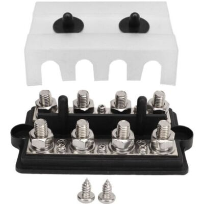 OEM Bloque De Distribución De Energía Para Terminales De Batería De Barra Colectora Marina Rv, 2 Filas, Perno M8, Dc12-48v 150a, Negro -crezuo OEM Bloque De Distribución De Energía Para Terminales De Batería De Barra Colectora Marina Rv, 2 Filas, Perno M8, Dc12-48v 150a, Negro -crezuo