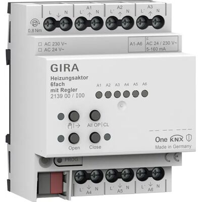 GIRA 213900 - Actuador de calefacción - 6 Salidas independientes GIRA 213900 - Actuador de calefacción - 6 Salidas independientes