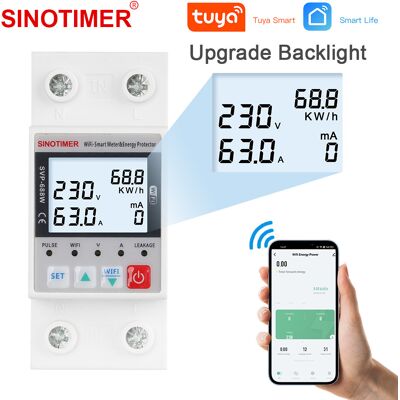OEM Medidor De Energía Wifi Inteligente Ac 63a 80-300v Dispositivo Inteligente De Protección Contra Sobretensión/subtensión Por Fuga A Tierra Dispositivo De Relé Interruptor De Disyuntor Medidor De Energí OEM Medidor De Energía Wifi Inteligente Ac 63a 80-300v Dispositivo Inteligente De Protección Contra Sobretensión/subtensión Por Fuga A Tierra Dispositivo De Relé Interruptor De Disyuntor Medidor De Energí