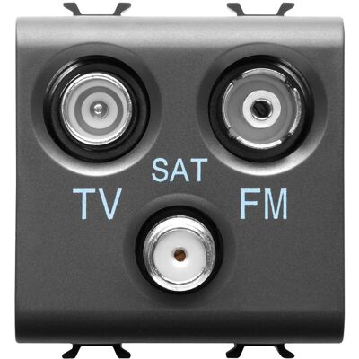 Toma Tv Fm Sat Gewiss Chorus 2 Modulos Negro Gw12382 Toma Tv Fm Sat Gewiss Chorus 2 Modulos Negro Gw12382