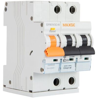 Maxge - Protector Combinado Sobretensiones Permanentes 180-270v 2p 40 A Maxge - Protector Combinado Sobretensiones Permanentes 180-270v 2p 40 A