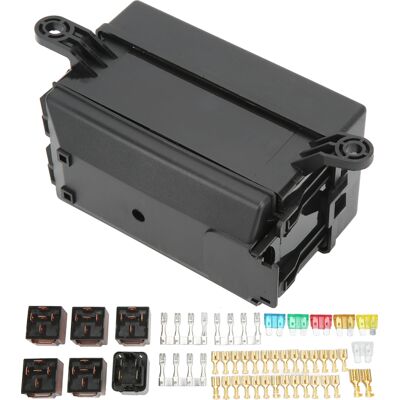 OEM Caja De Relés Y Fusibles De 6 Vías Para Coches Y Barcos Con Relés De 12 V, Abs, Plug And Play, Kit Listo Para Instalar. OEM Caja De Relés Y Fusibles De 6 Vías Para Coches Y Barcos Con Relés De 12 V, Abs, Plug And Play, Kit Listo Para Instalar.