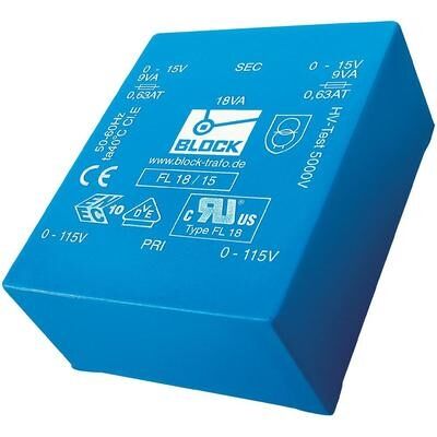 Transformador PCB Block FL 10/9 - Perfil bajo - 10 VA Transformador PCB Block FL 10/9 - Perfil bajo - 10 VA