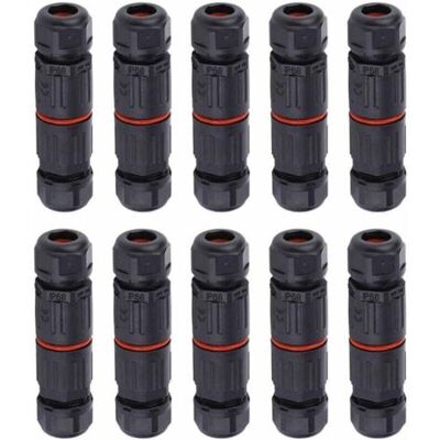 OEM Whpps 10 Piezas Conector Recto Impermeable Ip68 Para Caja De Conexiones De Cables Eléctricos, Conector De 3 Pines Para Exteriores, Bloque De Terminales. OEM Whpps 10 Piezas Conector Recto Impermeable Ip68 Para Caja De Conexiones De Cables Eléctricos, Conector De 3 Pines Para Exteriores, Bloque De Terminales.