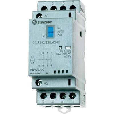 Finder 22.34.0.230.4720 Contacto modular - 3NO, 1NC, 230V, 25A Finder 22.34.0.230.4720 Contacto modular - 3NO, 1NC, 230V, 25A