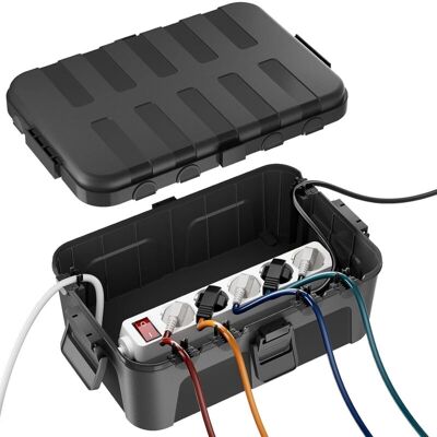 OEM Caja Protectora Impermeable Ip54 (34,5 X 24 X 12 Cm) Para Regleta De Enchufes Exteriores - Gestión De Cables Con 6 Entradas/salidas, Duradera, Negra OEM Caja Protectora Impermeable Ip54 (34,5 X 24 X 12 Cm) Para Regleta De Enchufes Exteriores - Gestión De Cables Con 6 Entradas/salidas, Duradera, Negra