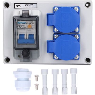 OEM – Enchufe Doble De Pared 200-250v – 2 Tomas De 10-16a Con Disyuntor De 40a – Protección Ip54 Para Uso Exterior – Fácil Instalación -crezuo OEM – Enchufe Doble De Pared 200-250v – 2 Tomas De 10-16a Con Disyuntor De 40a – Protección Ip54 Para Uso Exterior – Fácil Instalación -crezuo