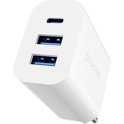 Cargador de viaje Proove Rapid WCRP30210002 - 30W, 2xUSB-A + 1xUSB-C Cargador de viaje Proove Rapid WCRP30210002 - 30W, 2xUSB-A + 1xUSB-C