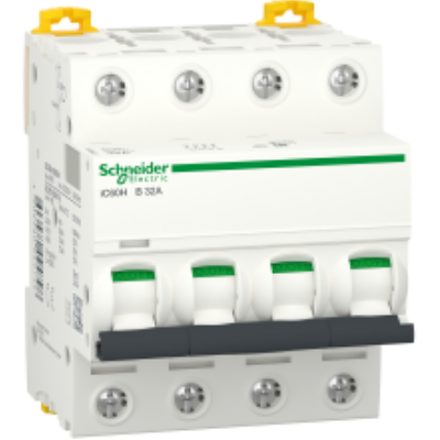 Schneider Electric iC60H 4P 32A Interruptor - A9F88432 Schneider Electric iC60H 4P 32A Interruptor - A9F88432