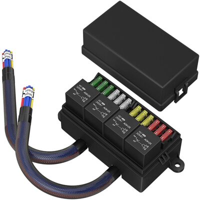 OEM Caja De Relés Y Fusibles Para Automóviles De 12 V Precableada Con 4 Relés Atc/ato Sellados De 12 V Y Fusibles. OEM Caja De Relés Y Fusibles Para Automóviles De 12 V Precableada Con 4 Relés Atc/ato Sellados De 12 V Y Fusibles.