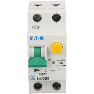 Eaton 6/1N/c/003-MW Interruptor diferencial - 2P 6A 30mA Tipo AC Eaton 6/1N/c/003-MW Interruptor diferencial - 2P 6A 30mA Tipo AC