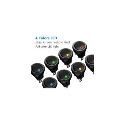 OEM 8 Interruptores Basculantes Led, Interruptor Para Coche Dc 12v 20a Encendido/apagado Autobloqueante Botón Pulsador Redondo Para Coches, Barcos Y Electrodomésticos - Crezuo OEM 8 Interruptores Basculantes Led, Interruptor Para Coche Dc 12v 20a Encendido/apagado Autobloqueante Botón Pulsador Redondo Para Coches, Barcos Y Electrodomésticos - Crezuo