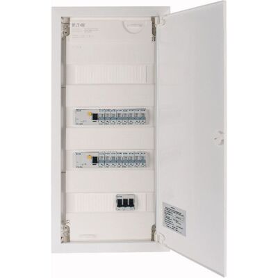 Eaton Minidistribuidor Para Pared Hueca, 4 Filas, Puerta De Chapa De Acero Plana, Precableado, 191929 Eaton Minidistribuidor Para Pared Hueca, 4 Filas, Puerta De Chapa De Acero Plana, Precableado, 191929