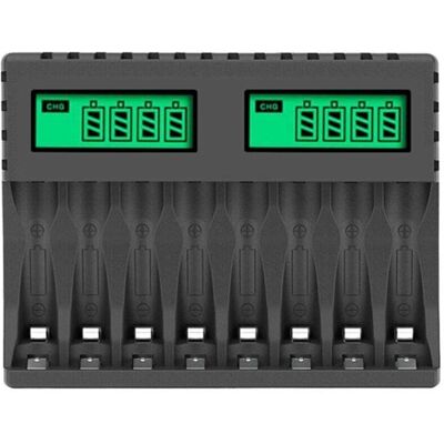 OEM Cargador De Baterías - Pantalla Lcd - Cargadores Inteligentes - 8 Ranuras Para Baterías Recargables Aa/aaa Nicd Nimh - Cargador Aa Aaa -crezuo OEM Cargador De Baterías - Pantalla Lcd - Cargadores Inteligentes - 8 Ranuras Para Baterías Recargables Aa/aaa Nicd Nimh - Cargador Aa Aaa -crezuo