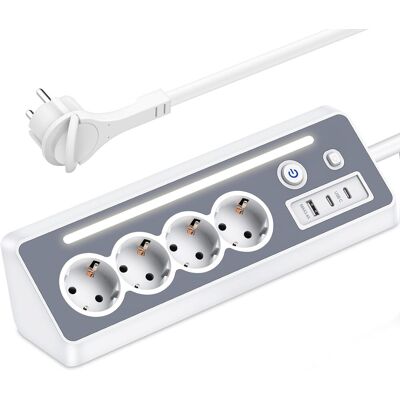 OEM Regleta Con Usb Y 2 Puertos Tipo C - Regleta De Esquina Con 4 Tomas Y Luz Led - Protección Contra Sobretensiones - Regleta De 3680 W/16 A Con Interruptor - Toma De Corriente Para Encimera De Cocina, T OEM Regleta Con Usb Y 2 Puertos Tipo C - Regleta De Esquina Con 4 Tomas Y Luz Led - Protección Contra Sobretensiones - Regleta De 3680 W/16 A Con Interruptor - Toma De Corriente Para Encimera De Cocina, T