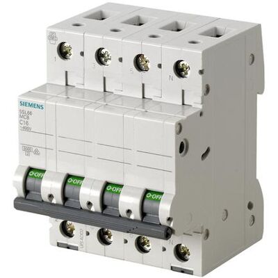 Siemens Siemens 5SL6632-7 Interruptor de circuito - 32A, 400V, 6kA, 3+N, Tipo C Siemens Siemens 5SL6632-7 Interruptor de circuito - 32A, 400V, 6kA, 3+N, Tipo C