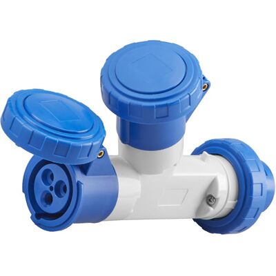 Gewiss - Multiplicador Doble 2p+e 16a 2 Tomas De Corriente 16a Azul 230v Gw64010 Gewiss - Multiplicador Doble 2p+e 16a 2 Tomas De Corriente 16a Azul 230v Gw64010