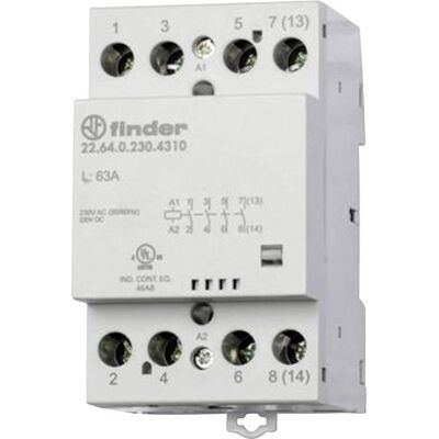 Finder IP20 Relé - Serie 22 Contactores Modulares 40A 63A Finder IP20 Relé - Serie 22 Contactores Modulares 40A 63A