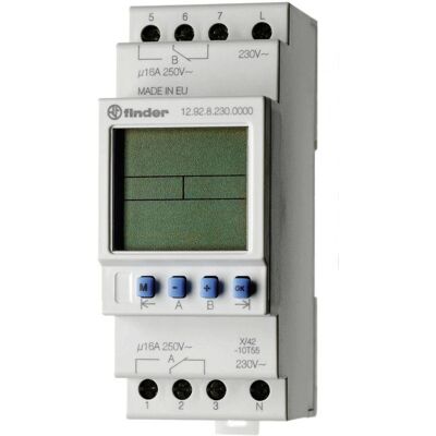 Timer astronómico Finder - 230V, 16A, Semanal, Amanecer/Puesta Timer astronómico Finder - 230V, 16A, Semanal, Amanecer/Puesta