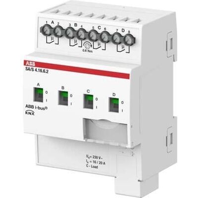 ABB Stotz S&J 4-canales actuador de conmutación KNX - 16A C-Last ABB Stotz S&J 4-canales actuador de conmutación KNX - 16A C-Last
