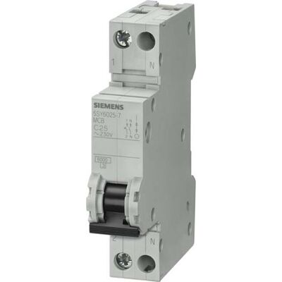 Siemens - Interruptor Automático 16A 230V 6kA - Tipo B - 1+N - 18mm Siemens - Interruptor Automático 16A 230V 6kA - Tipo B - 1+N - 18mm