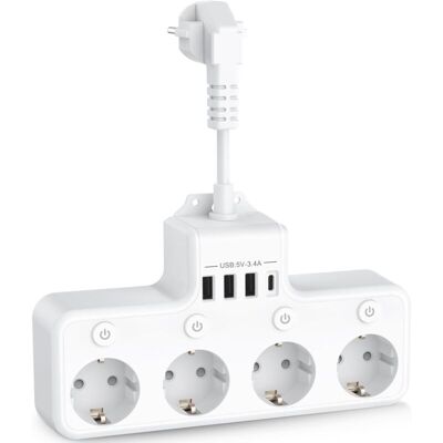 OEM Regleta Usb 8 En 1 Con 4 Tomas De Corriente, 4 Puertos Usb Y Cargador De Viaje (5v/3a, 5v/2.4a), 3680w, 16a, Con Múltiples Tomas De Corriente Y 4 Interruptores Individuales Para El Hogar Y La Oficina OEM Regleta Usb 8 En 1 Con 4 Tomas De Corriente, 4 Puertos Usb Y Cargador De Viaje (5v/3a, 5v/2.4a), 3680w, 16a, Con Múltiples Tomas De Corriente Y 4 Interruptores Individuales Para El Hogar Y La Oficina