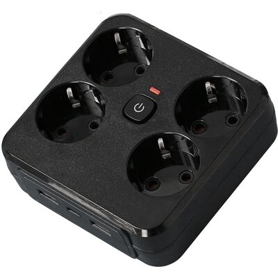 OEM Regleta Multitoma, Enchufe, Regleta Eléctrica, Con 4 Tomas, Interruptor De Un Botón, Regleta De Extensión, De 1 A 4, Negra - Modelo 1 OEM Regleta Multitoma, Enchufe, Regleta Eléctrica, Con 4 Tomas, Interruptor De Un Botón, Regleta De Extensión, De 1 A 4, Negra - Modelo 1