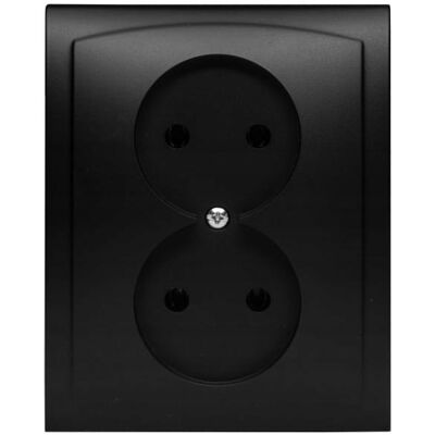SHUMEE Enchufe Doble De Pared Negro Polmark, 1 Unidad. SHUMEE Enchufe Doble De Pared Negro Polmark, 1 Unidad.