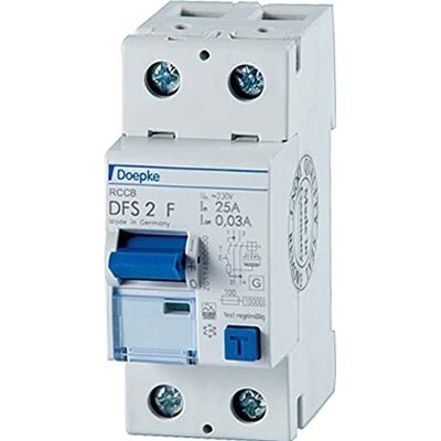 Doepke DFS2 025-2/0,03-F Interruptor diferencial - Tipo F, 230V, 25A Doepke DFS2 025-2/0,03-F Interruptor diferencial - Tipo F, 230V, 25A