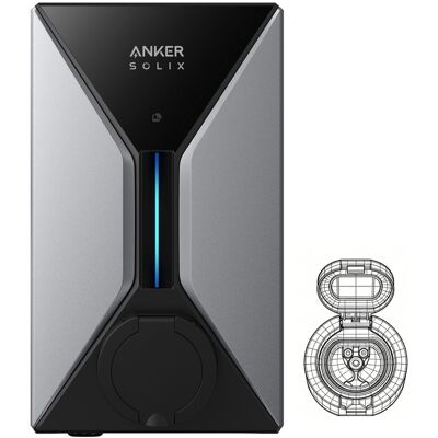 Anker Solix V1 Socket Cargador Inteligente Para Vehículo Eléctrico Wallbox Con Obturador 22 Kw, App, Wi-fi Y Bluetooth Anker Solix V1 Socket Cargador Inteligente Para Vehículo Eléctrico Wallbox Con Obturador 22 Kw, App, Wi-fi Y Bluetooth
