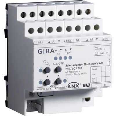 GIRA 215200 - Actuador de persianas 2 canales 230VAC GIRA 215200 - Actuador de persianas 2 canales 230VAC