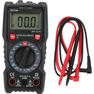 OEM Multímetro Digital Portátil Ht113a Con Prueba De Resistencia Y Doble Aislamiento: Voltaje De Hasta 600 V Y Corriente De 10 A, Diseño Ergonómico Con Gestión De Cables Integrada. OEM Multímetro Digital Portátil Ht113a Con Prueba De Resistencia Y Doble Aislamiento: Voltaje De Hasta 600 V Y Corriente De 10 A, Diseño Ergonómico Con Gestión De Cables Integrada.