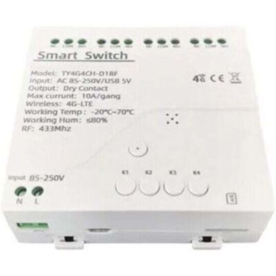 OEM Interruptor Inteligente Tuya 4g Lte, Relé Con Aplicación Gsm 433 Mhz, Control Inalámbrico, 4 Canales, Controlador Desmontable, Ca 85-250 V -crezuo OEM Interruptor Inteligente Tuya 4g Lte, Relé Con Aplicación Gsm 433 Mhz, Control Inalámbrico, 4 Canales, Controlador Desmontable, Ca 85-250 V -crezuo