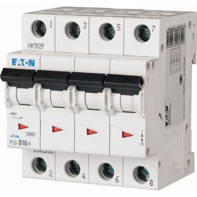 Interruptor Eaton Pl6-c10 10a 6ka 4 Polos Interruptor Eaton Pl6-c10 10a 6ka 4 Polos