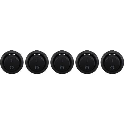 OEM Adecuado Para 5 Interruptores Basculantes De Botón Pulsador Negros De Un Solo Polo Y Un Solo Tiro, 6a/250v Ca 10a/125v OEM Adecuado Para 5 Interruptores Basculantes De Botón Pulsador Negros De Un Solo Polo Y Un Solo Tiro, 6a/250v Ca 10a/125v