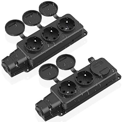 OEM Regleta De 3 Tomas, 2 Enchufes Exteriores Ip54 Resistentes A La Intemperie, Enchufes De Seguridad Con Tapas Abatibles, Regleta Para Uso Exterior, 230 V/16 A Máx. 3500 W, Enchufe Exterior, N-crezuo OEM Regleta De 3 Tomas, 2 Enchufes Exteriores Ip54 Resistentes A La Intemperie, Enchufes De Seguridad Con Tapas Abatibles, Regleta Para Uso Exterior, 230 V/16 A Máx. 3500 W, Enchufe Exterior, N-crezuo