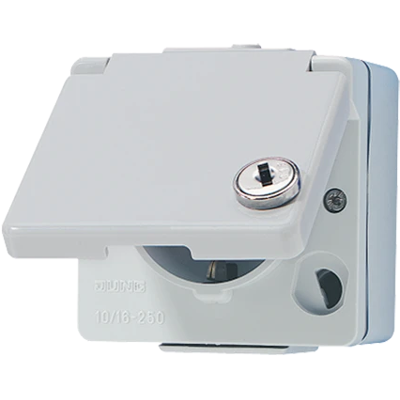 Jung Schuko® Enchufe, 16 A 250 V , Con Cerradura De Seguridad, Vertical, Ip 44, Wg 600 620 Wsl Jung Schuko® Enchufe, 16 A 250 V , Con Cerradura De Seguridad, Vertical, Ip 44, Wg 600 620 Wsl