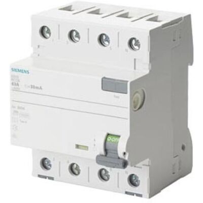 Siemens 5SV33466LA 5SV3346-6LA Interruptor diferencial - 63A, 0.03A, 400V Siemens 5SV33466LA 5SV3346-6LA Interruptor diferencial - 63A, 0.03A, 400V
