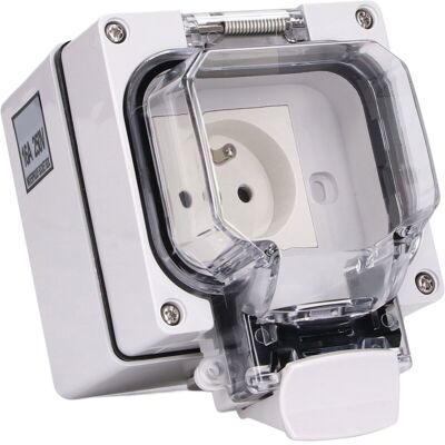 OEM Enchufe Exterior Ip66, Caja De Toma De Corriente Mural Impermeable, Estándar Francés, 250v 16a -crezuo OEM Enchufe Exterior Ip66, Caja De Toma De Corriente Mural Impermeable, Estándar Francés, 250v 16a -crezuo