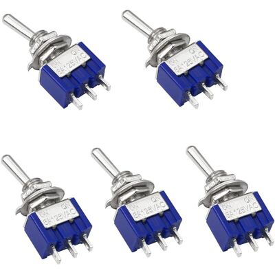 OEM 5 Unidades De Interruptores Mini Spdt De 3 Pines, 6a 125v Ca, Mts-102 Spdt On/on - Crezuo OEM 5 Unidades De Interruptores Mini Spdt De 3 Pines, 6a 125v Ca, Mts-102 Spdt On/on - Crezuo